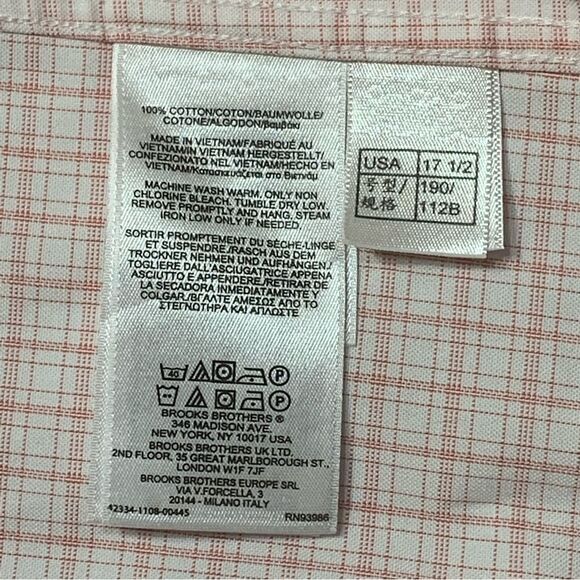 Brooks Brothers Regent Non Iron Men Dress Shirt 17 1/2 - Picture 4 of 9